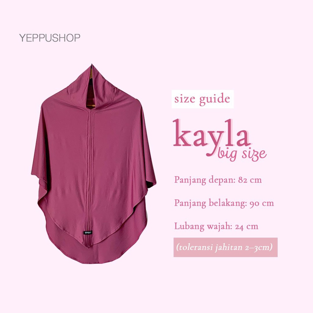 KAYLA INSTANT - Bergo hijab instan tanpa pet polos bahan jersey krezia by Yeppushop