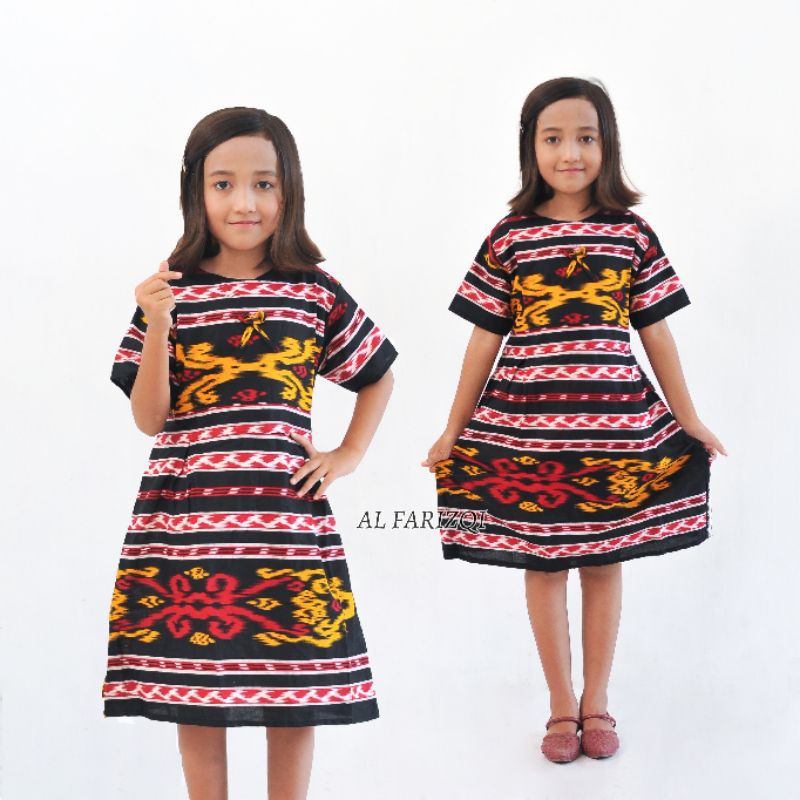 Dress batik Anak usia 2 sampai 10Tahun - Motif batik bervariasi - batik Anak Harga