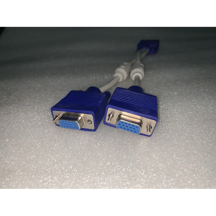 KABEL VGA SPLITTER 1-2 / KABEL VGA CABANG 1 MALE - 2 FEMALE