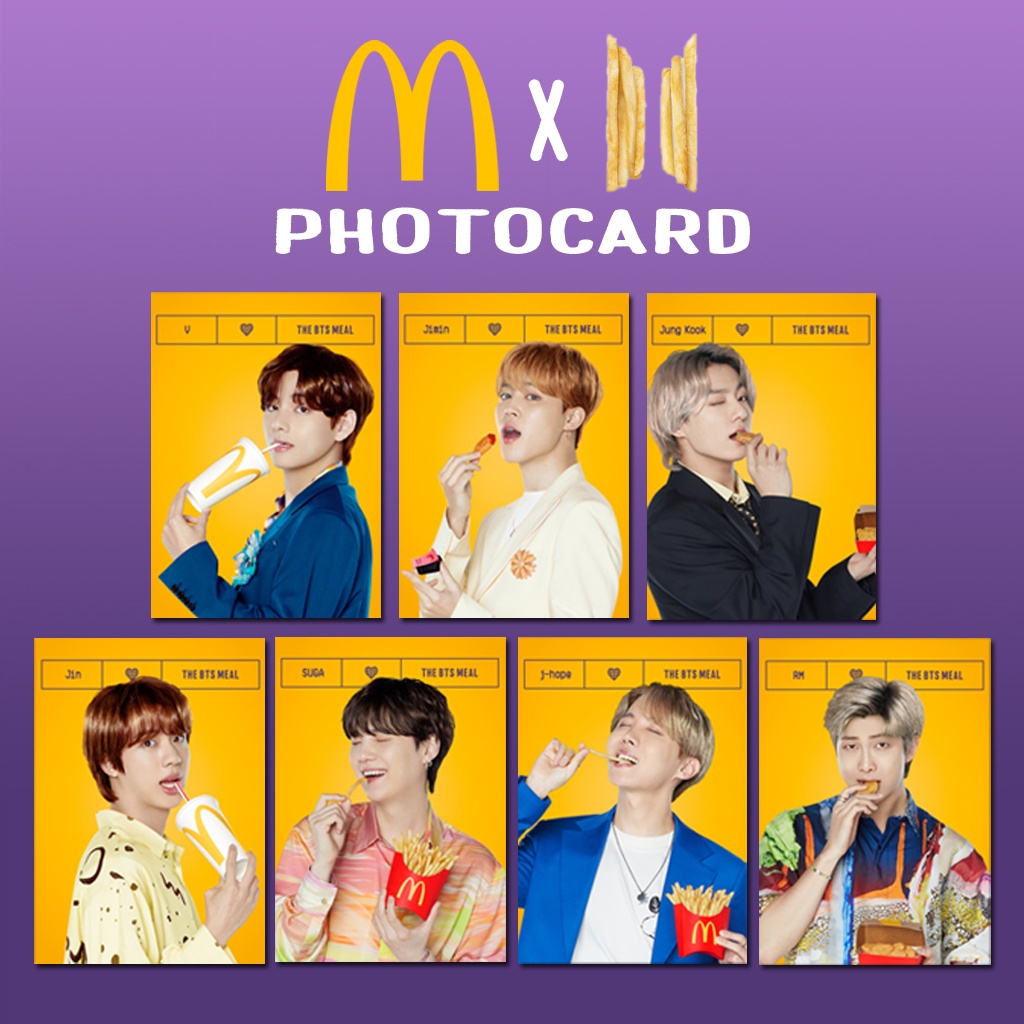 7 PCS PHOTOCARD KPOP BTS MCDONALD