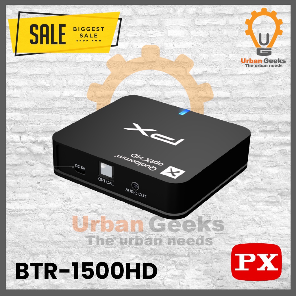 Audio Receiver Bluetooth 5.0 aptX HD Aux 3.5mm Optic PX BTR-1500HD