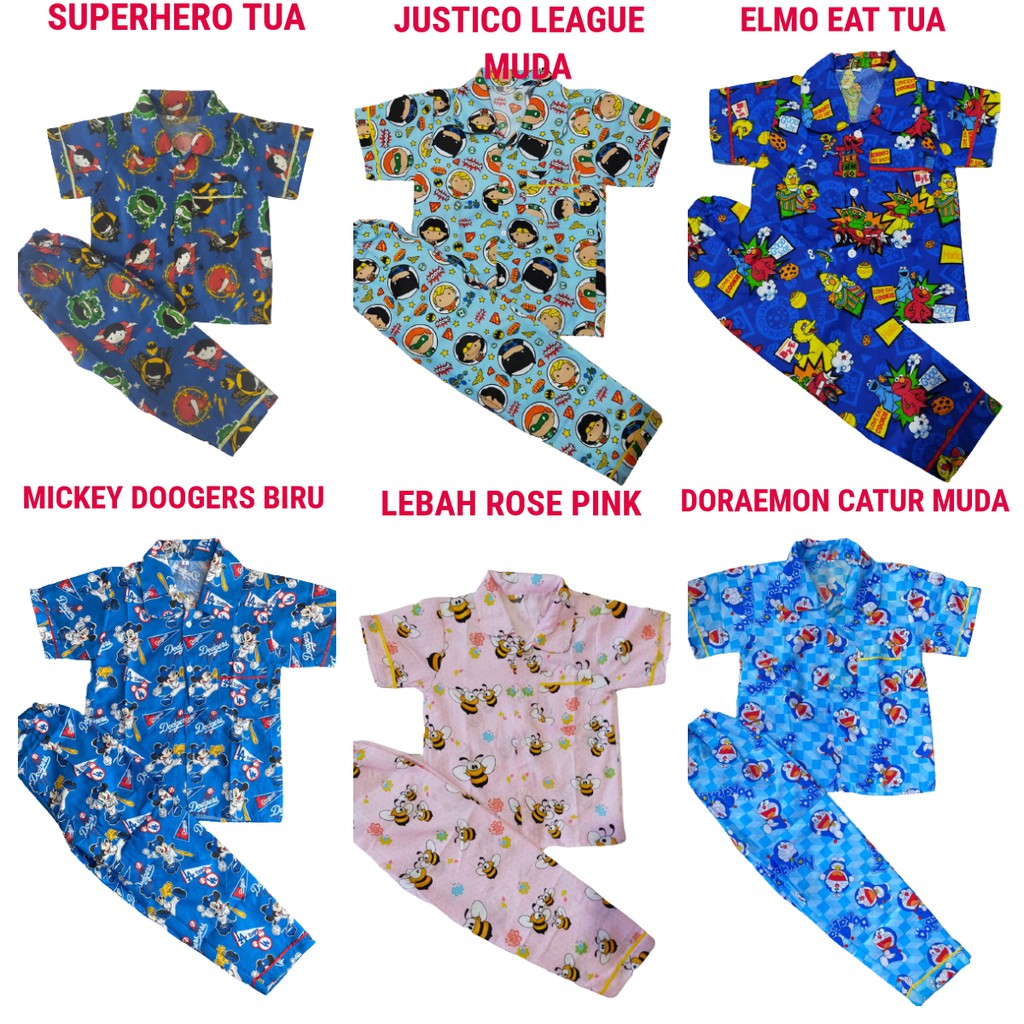 PIYAMA ANAK JUNIOR 6-12 TAHUN BEBAS PILIH MOTIF TERMURAH KODE 810.C