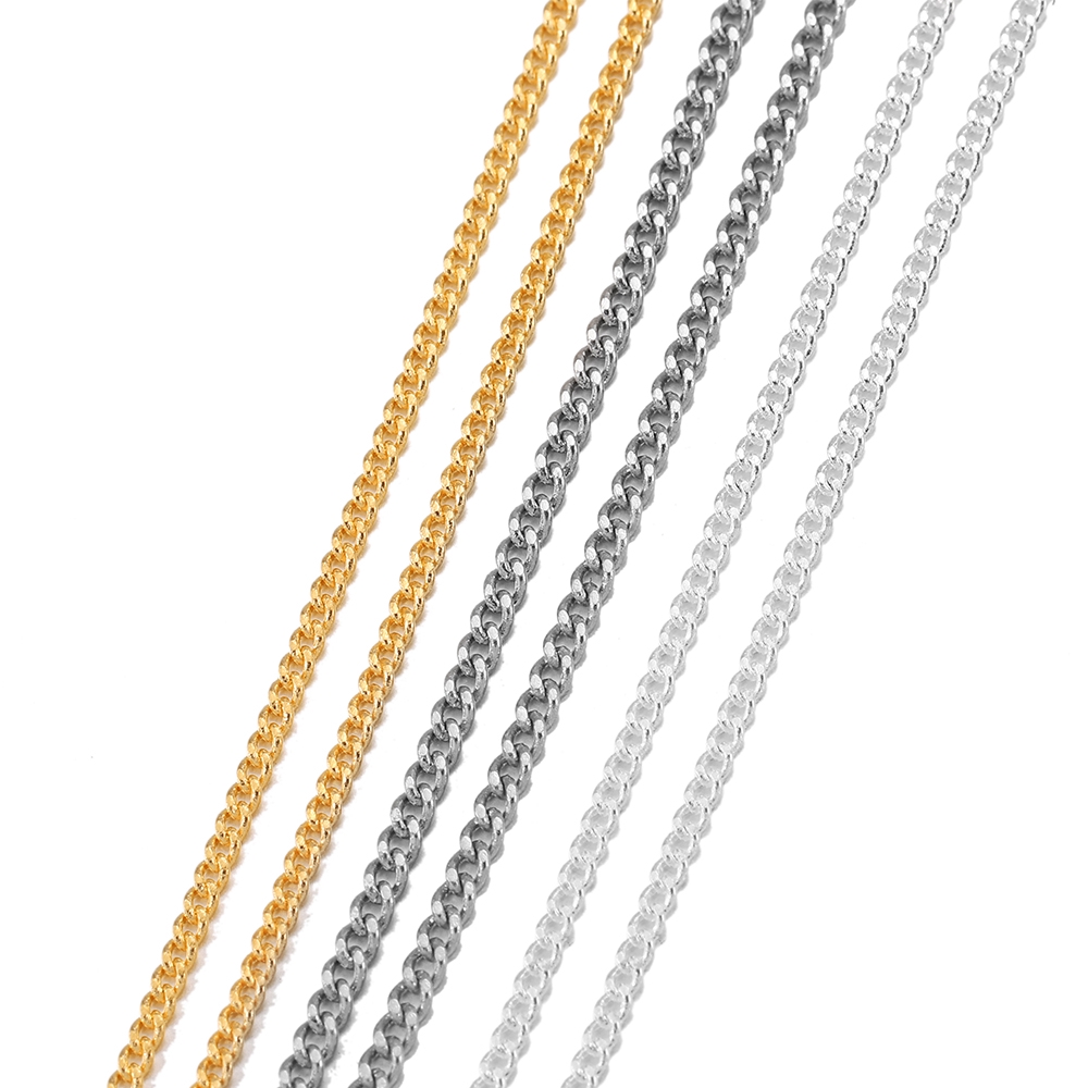 12pcs / Pak Rantai Kalung Panjang 45cm Warna Silver / Gold Untuk Membuat Perhiasan Diy
