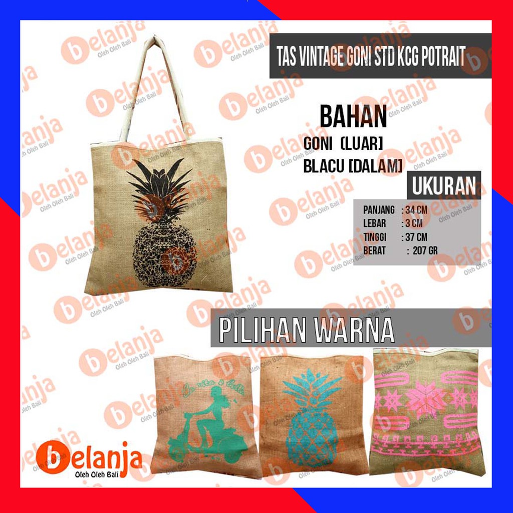 Tas Vintage Goni Rumbai Kancing Potrait tas wanita