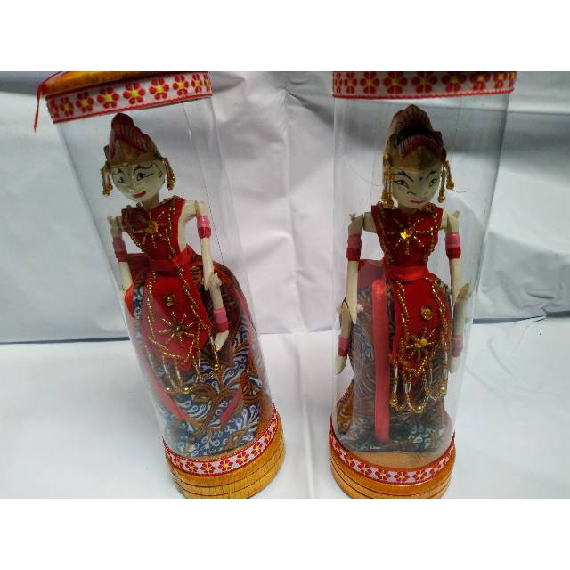 (BISA COD) PAKET HEMAT MINIATUR WAYANG GOLEK RAMA SHINTA DALAM TABUNG BAHAN KAYU - DEKORASI RUMAH