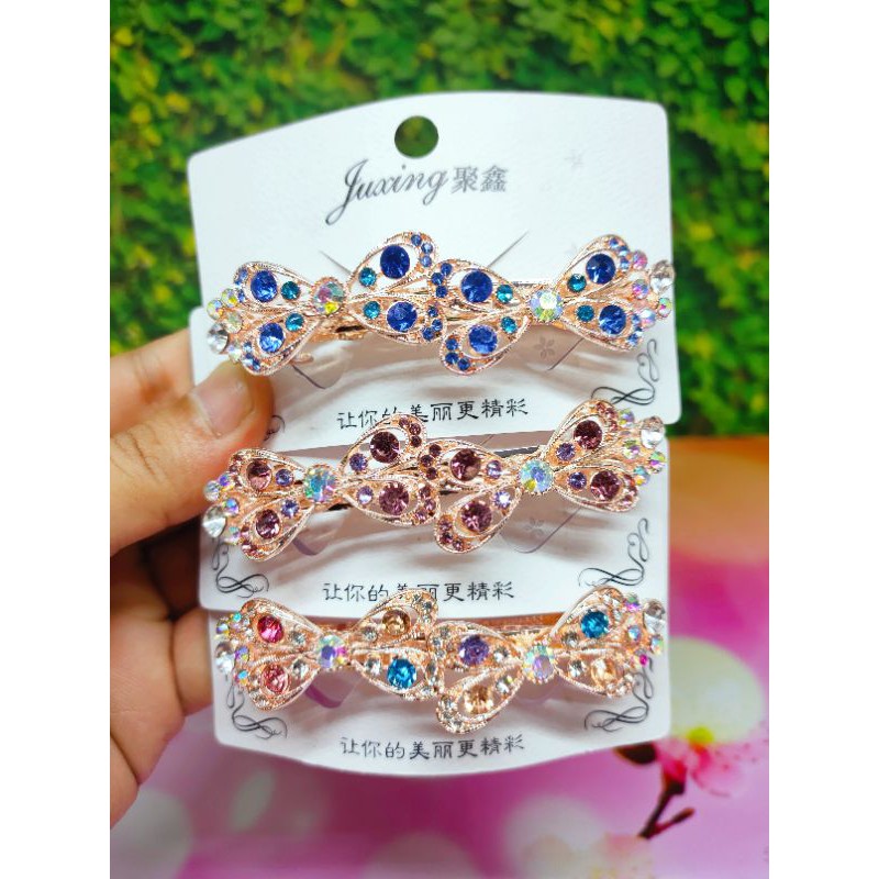 Jepit rambut wanita otomat 8cm JO62#