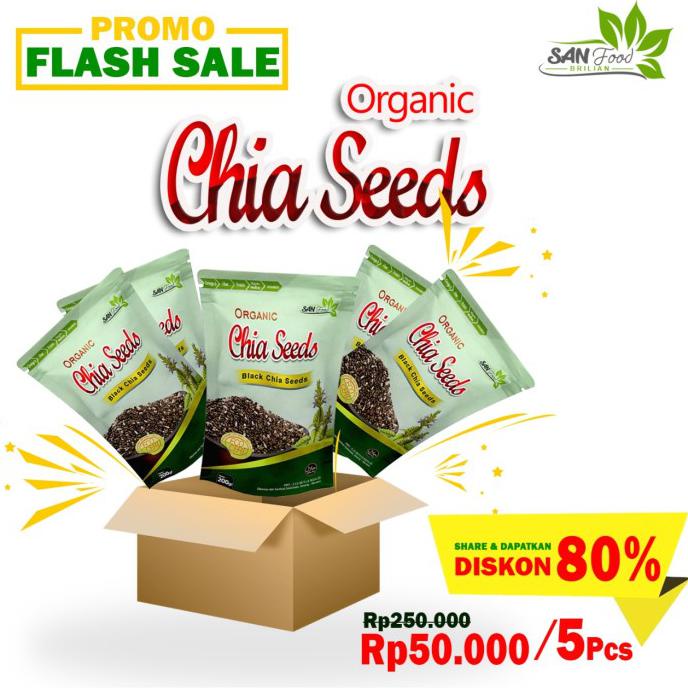 

Promo Awal tahun Sanfood Chia Seeds Organik Kemasan 200gr Promo 5 pax Cuci Gudang Awal Tahun