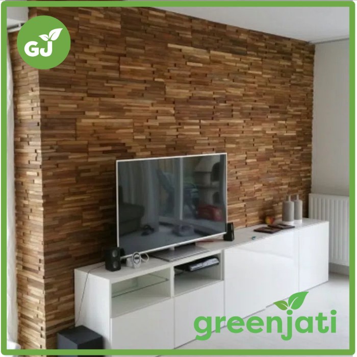 Cladding kayu jati wall panel dinding kayu jati solid