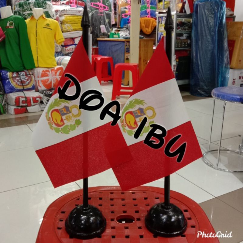 

best seller tiang kayu meja+bendera PERU ready stock
