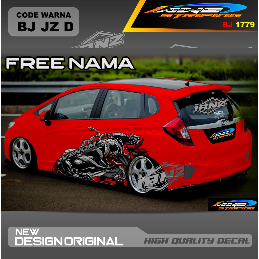 VARIASI STICKER VENOM MOBIL HONDA JAZZ  AYLA AGYA AVANZA SWIFT YARIS / STIKER MOBIL DECAL MOBIL / STIKER VARIASI MOBIL AGYA AYLA JAZZ SITI CITY / DECAL STIKER MOBIL