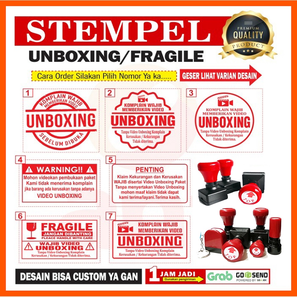 Jual Stempel Unboxing Cocok Buat Olshop Custom 1 Warna Shopee Indonesia