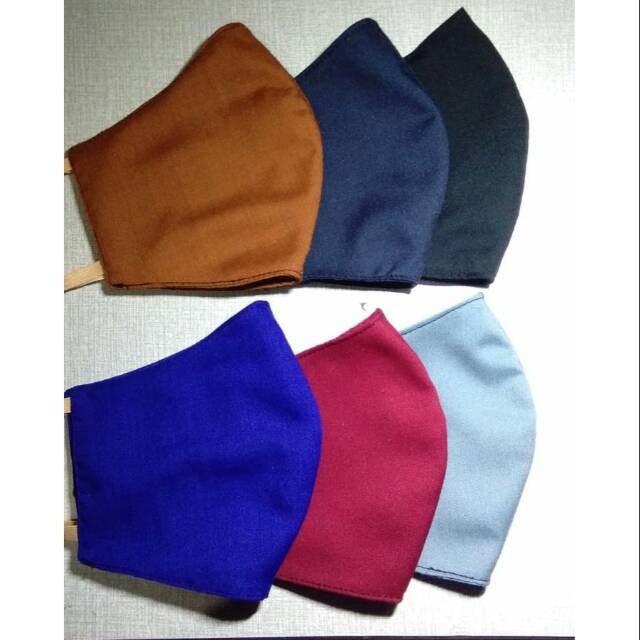 Masker Kain 3 Lapis Katun Polos