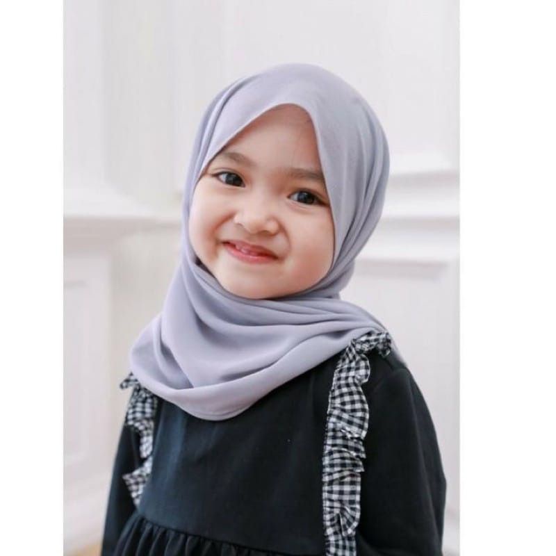 JILBAB ANAK HIJAB PASMINA ANAK USIA 2 - 10 TAHUN KERUDUNG ANAK CEWEK INSTAN MODEL PASMINA TALI