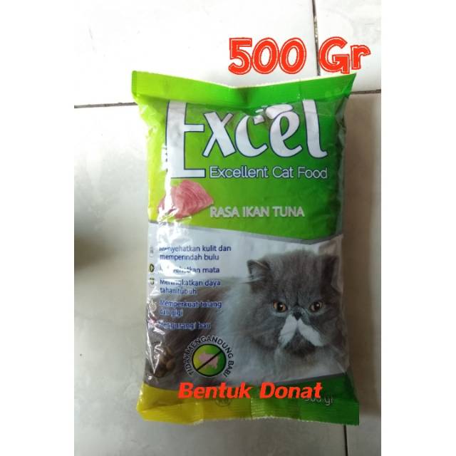 Makanan kucing Excel 500 gr Varian Tuna bentuk donat cat food