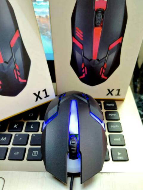 Mouse Kabel Gaming Original NUOS LED With cable Mouse Game RGB X1