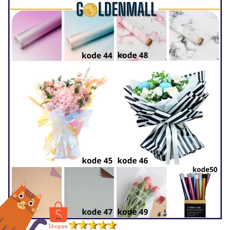 Flower Wrapping Cellophane Paper Kertas Bouquet Buket Bunga / Kertas Bunga / Kertas Kado 6044 6045 6046 6047 6048 6049 6050