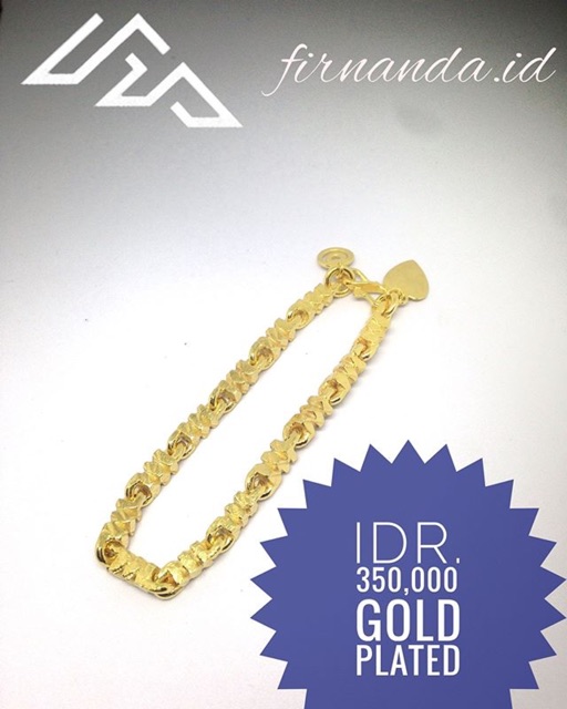 gelang balok lapisan emas 1/4 gram