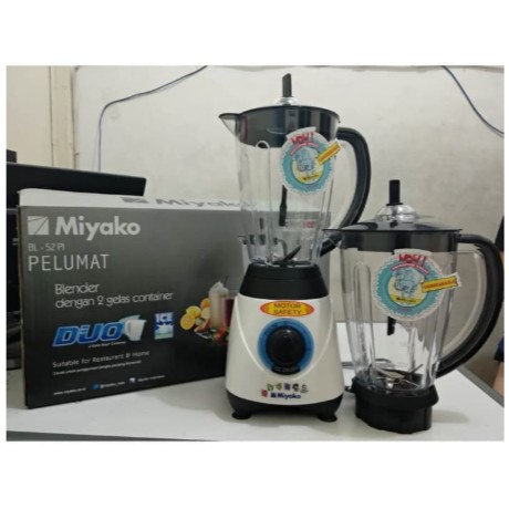 Miyako Blender Plastik 1.5 Liter BL-52 PL 2 Gelas Kontainer Anti Pecah