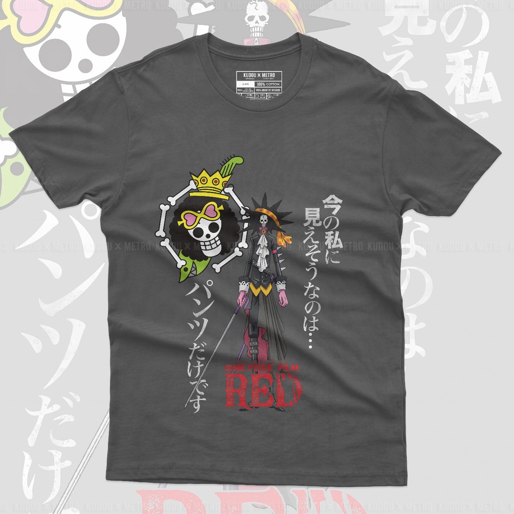 Kaos Brook Dead Bones Grey OP Film Red Anime Manga One Piece Premium Unisex