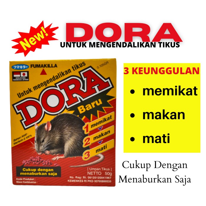 DORA 50gr RACUN TIKUS PALING AMPUH / RACUN TIKUS EFEKTIF / DORA OBAT TIKUS GOT MATI KERING TANPA BAU