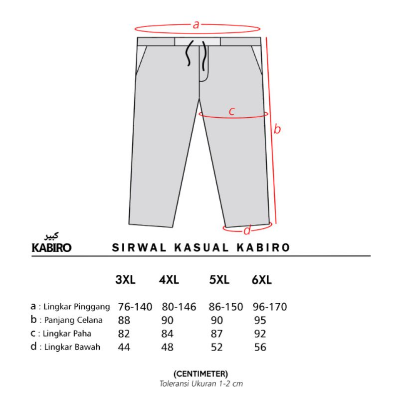 SIRWAL KASUAL KABIRO CELANA PANJANG PRIA BIG OVERSIZE JUMBO MAXI CHINO ELASTIS