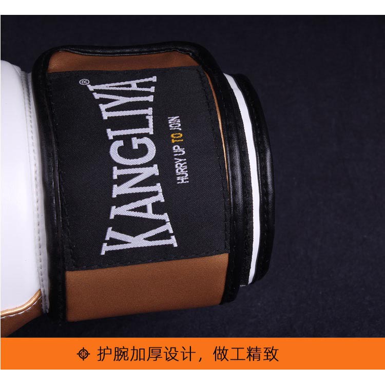 KANGLIYA Sarung Tangan Tinju MMA UFC Boxing Muay Thai Leather Glove 12 OZ - FE-BO003 - Black