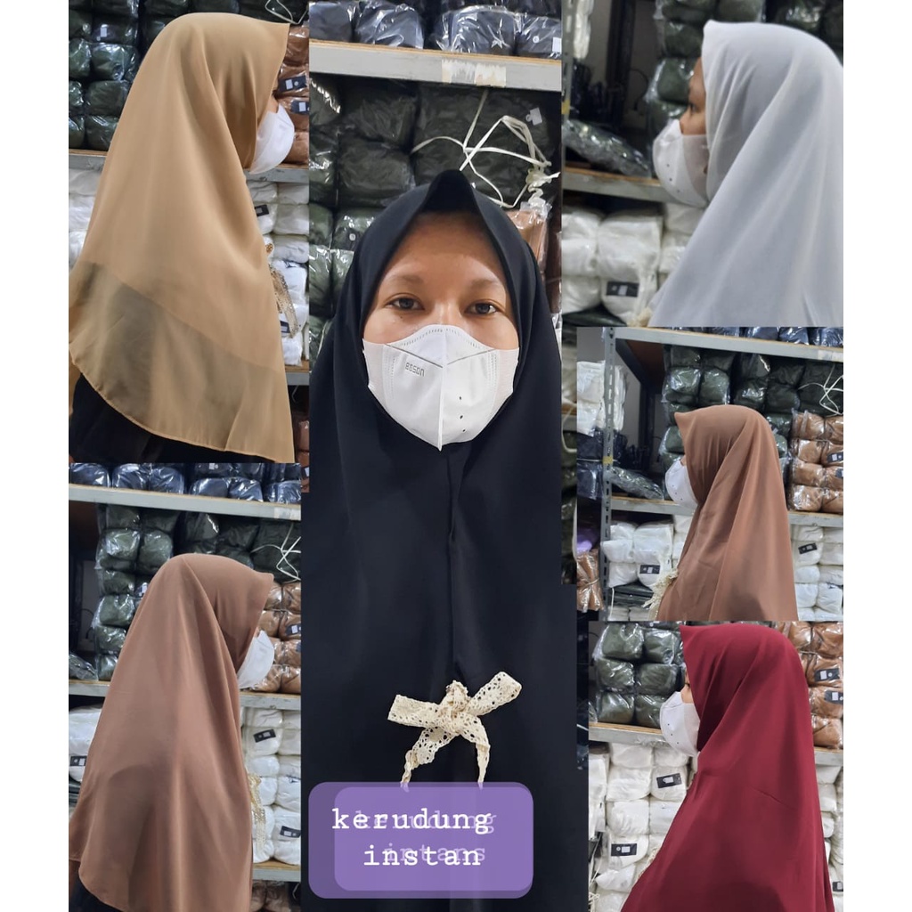 LSC#Hijab Instan Pita/Kerudung/Hijab Ceruty