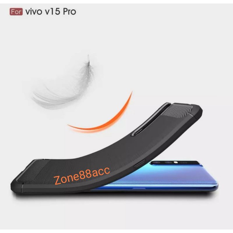 Silicon Case VIVO V15 Pro Softcase iPAKY Carbon Casing Cover TPU