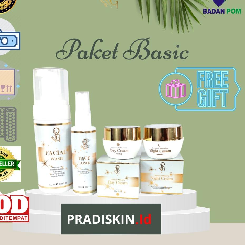 [PRODUK NH8HU] Paket Skincare Pradiskin Glowing Premium Face Basic memutihkan (4in1) 7JF