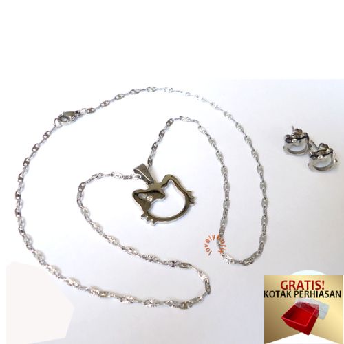 PROMO Gratis Kotak Perhiasan dan Bonus Anting - Kalung Titanium Anti Karat Cutie Frame Kalung Wanita Rantai Pecah Kopi Model Terbaru - Lovelybutik