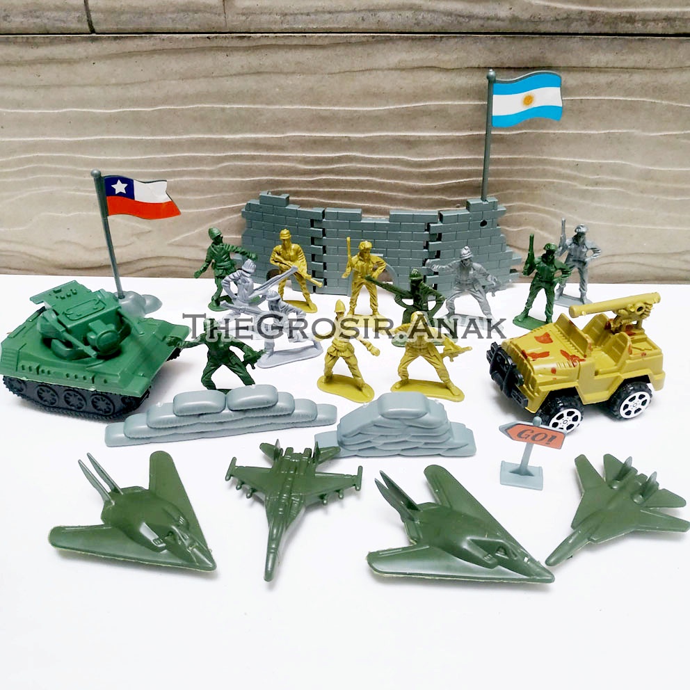 Military Equipment Mainan Mini Figure Tentara Militer Combat Set