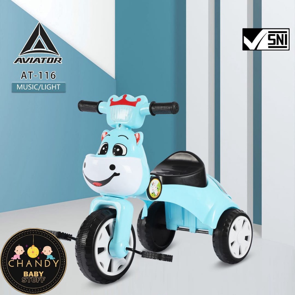 SEPEDA ANAK RODA TIGA BABY INFANT FOLDING TRICYCLE AVIATOR AT 116