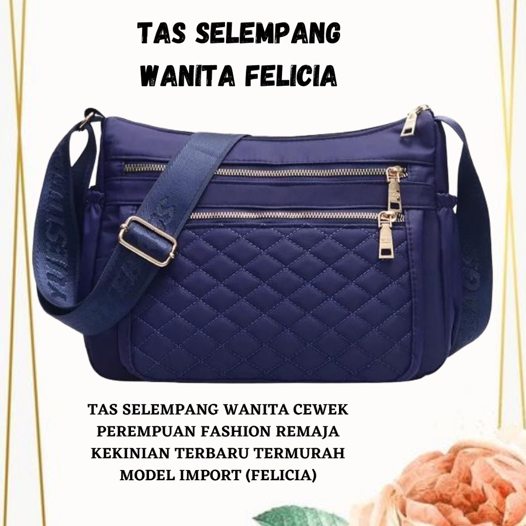 (BISA COD) TAS FELICIA WARNA NAVY TAS SELEMPANG WANITA