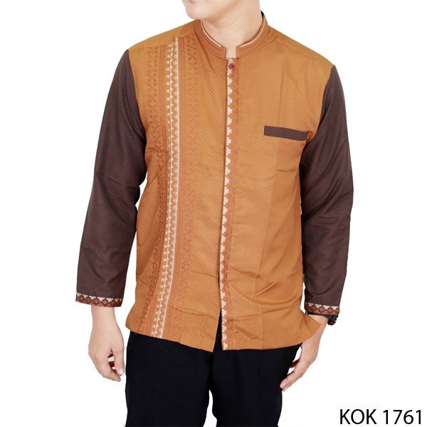 Busana Koko Pria Katun Orange – KOK 1761