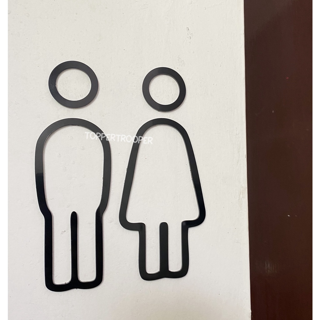 Toilet Sign Board | Akrilik Timbul Papan Toilet | Papan Tanda Penanda Ruangan Toilet | Toilet Sign Acrylic Minimalist 06