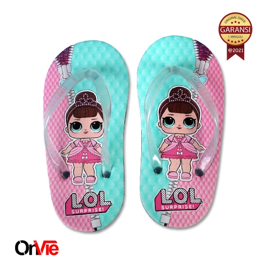 Sandal Jepit Anak Perempuan Motif LOL OMG !!!