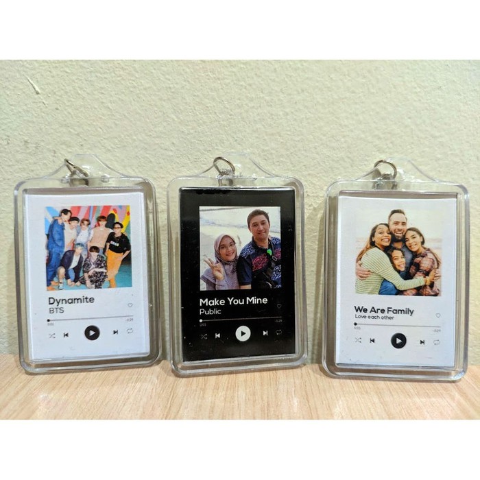 custom gantungan kunci akrilik spotify foto unik murah model ipod mini player-2