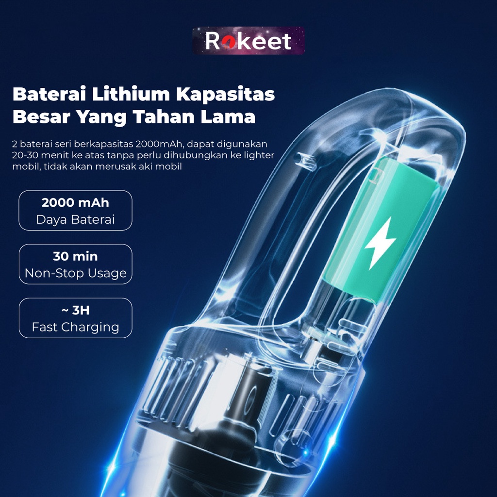 bestpromo new rokeet wireless vacuum cleaner penyedot debu kuat 7000pa portable mini penghisap debu
