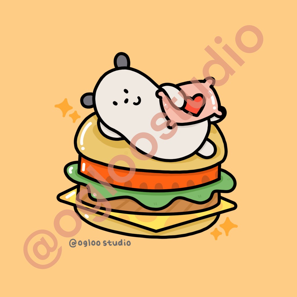 STICKER AESTHETIC STIKER ESTETIK STICKER TUMBLR STIKER LUCU BURGER Shopee Indonesia