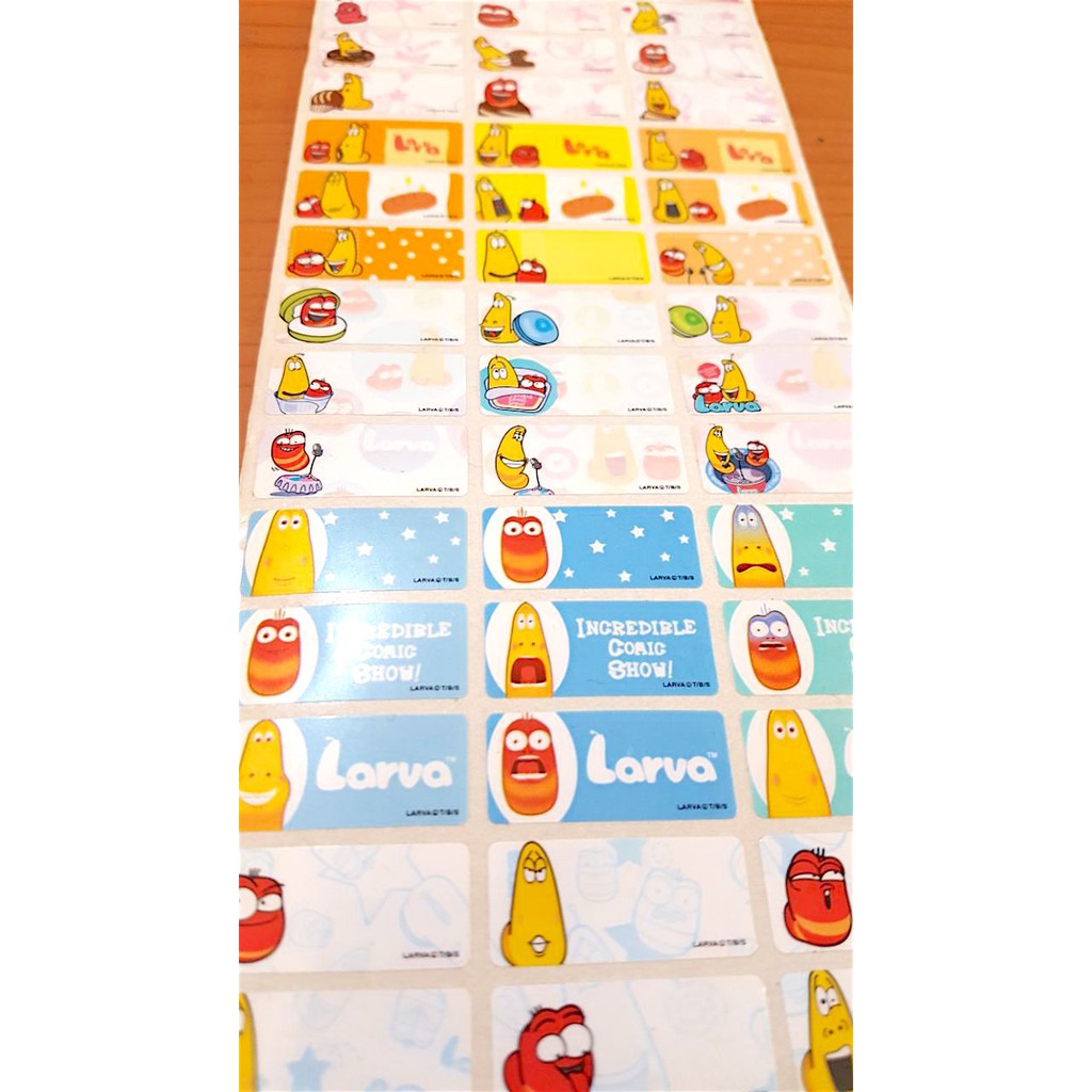 

Label nama anti air stiker waterproof Larva