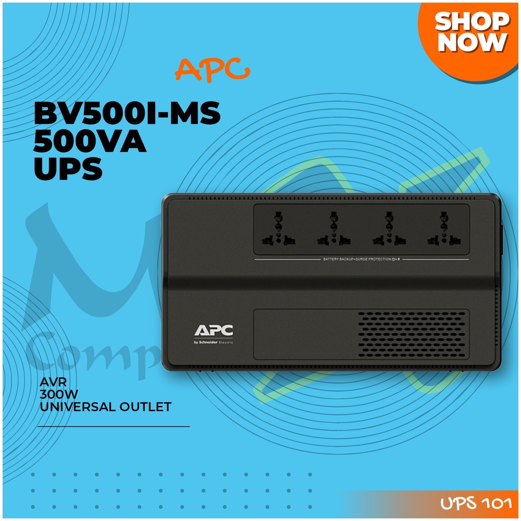 APC BV500I-MS BV 500VA 300W AVR Universal Outlet 230V Easy UPS