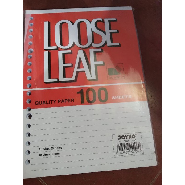 

isi ulang binder A5. loose leaf A5 joyko