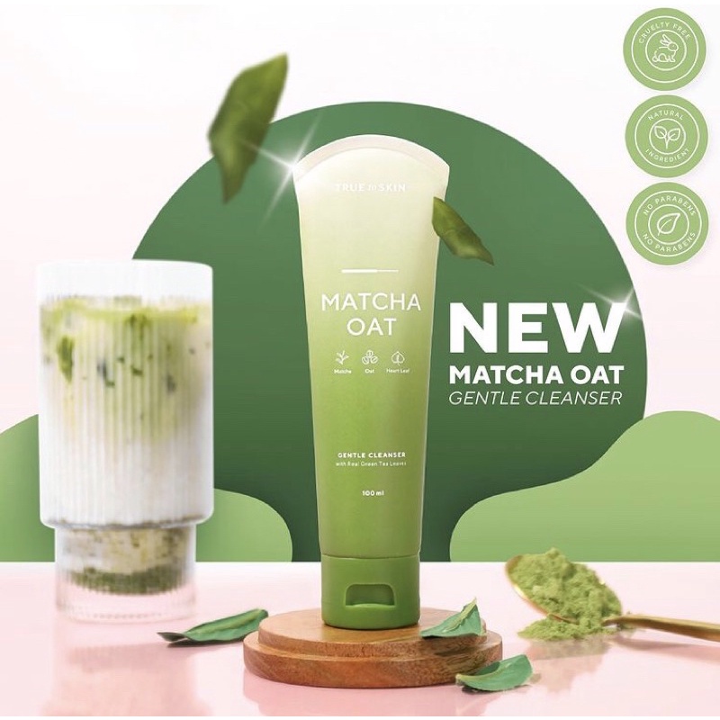 TRUE TO SKIN Matcha Oat Gentle Cleanser - Gentle Facial Wash