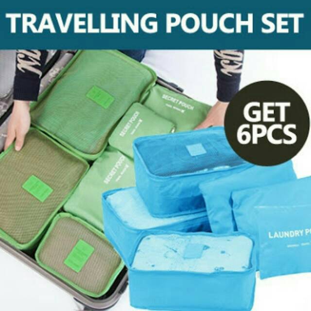 6 in 1 TRAVEL TRAVELLING BAG IN BAG ORGANIZER POUCH SET