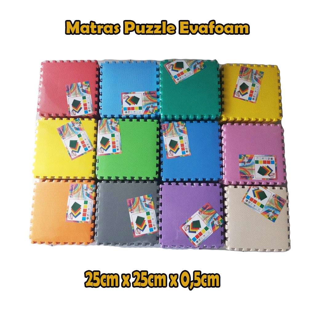 Evaamat Polos - Matras Puzzle - Alas Lantai Tikar Karpet 25x25x0,5 cm