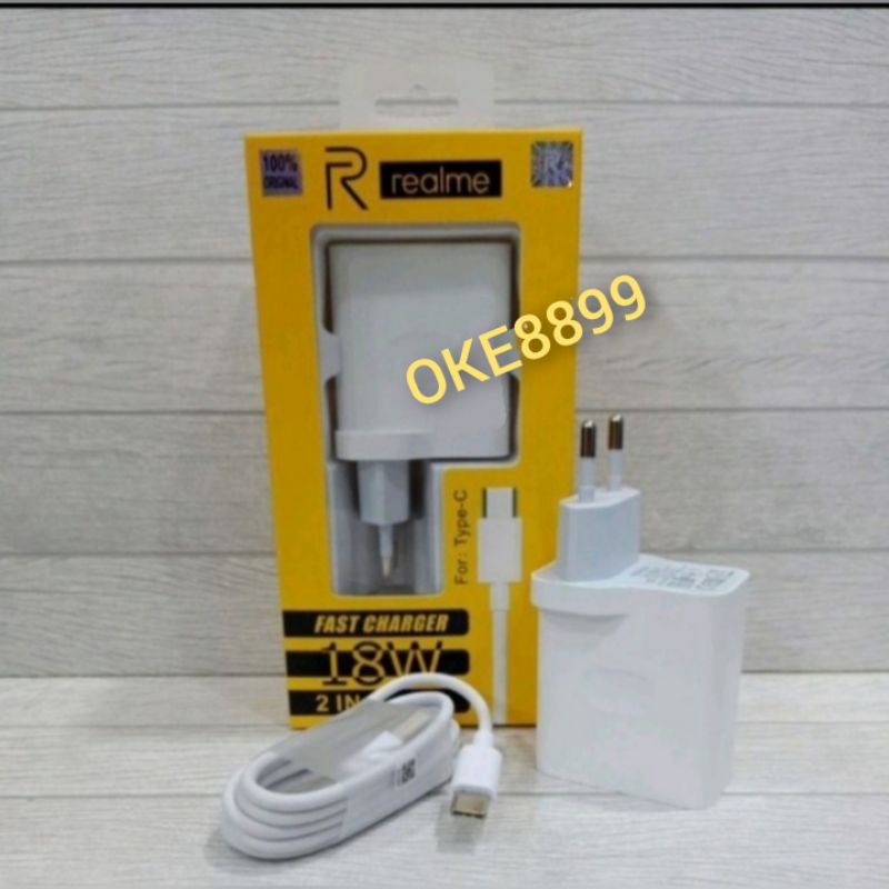 CHARGER REALME C25 C17 ORIGINAL 100% 18W FAST CHARGING TYPE C