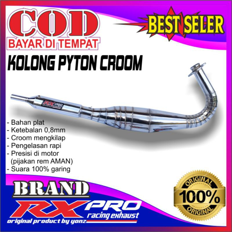 Knalpot Rx King kolong pyton crom RXpro racing super garing