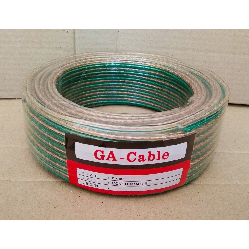 Kabel Audio Speaker 2x50 Transparant 30 Meter 1 Roll