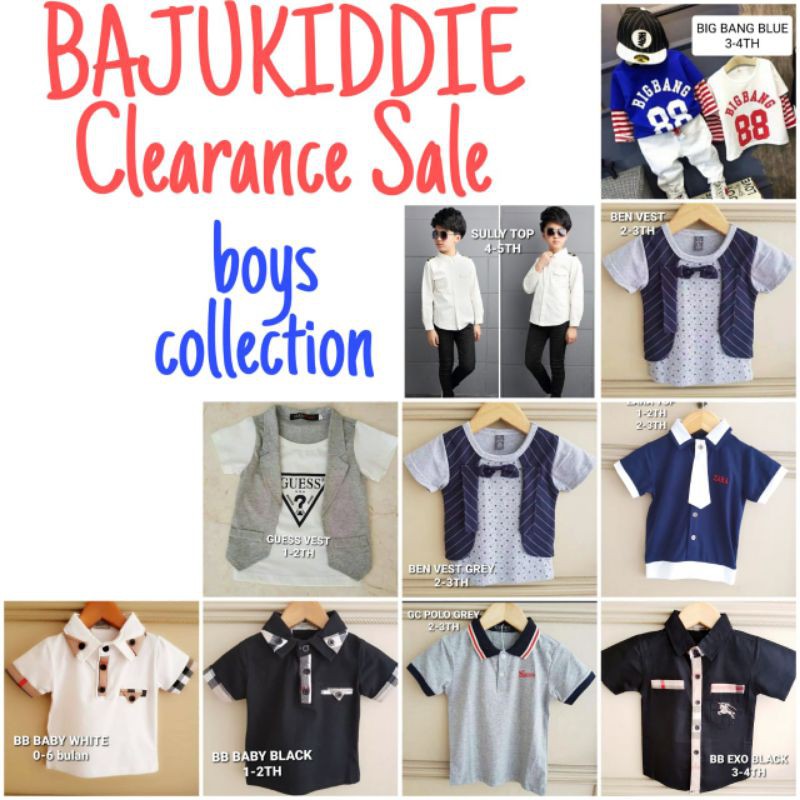 CLEARANCE SALE BAJU ANAK COWOK IMPORT / KAOS KEMEJA KOREA ANAK LAKI