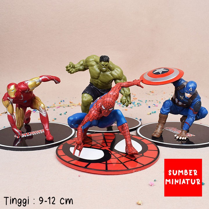 Set Action Figure Avengers Pose Model Kapten Amerika